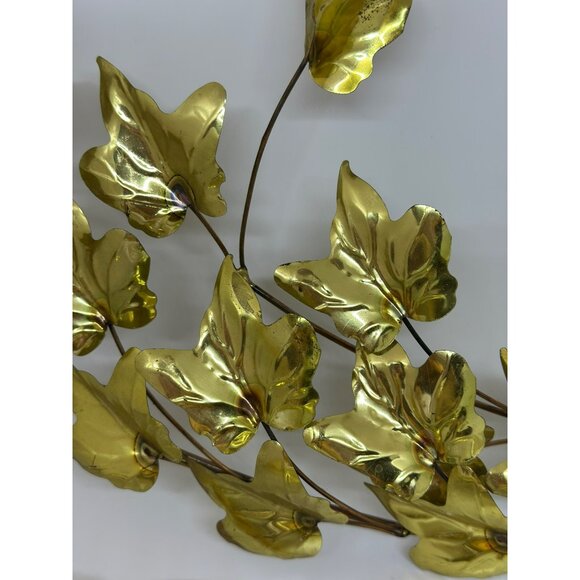 VTG HOMCO Metal Ivy Gold Tone Wall Art Decor Hanging Set of 2 Home Interiors - Picture 2 of 5